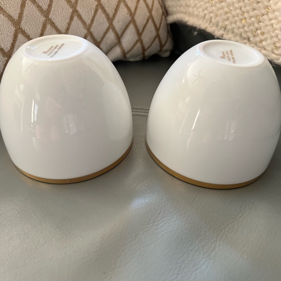 WILLIAMS SONOMA Brasserie JAPAN Gold Band PORCELAIN Tea Coffee Cups SET of 2 - Picture 12 of 16